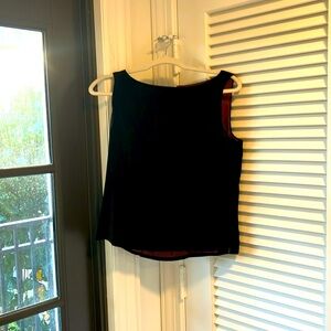 Ann Taylor black velvet sleeveless top.